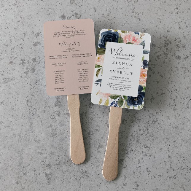 Éventail Flush et Navy Flowers | Ventilateur du programme d (Créateur téléchargé)