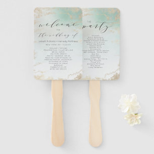 Éventail Fond Abstrait Aqua Ombre avec Parties scintillant 