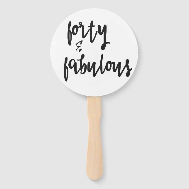 Éventail Forty & Fabulous - Fun 40e anniversaire (Devant)