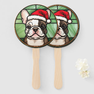 Éventail French Bulldog Vitrail Christmas