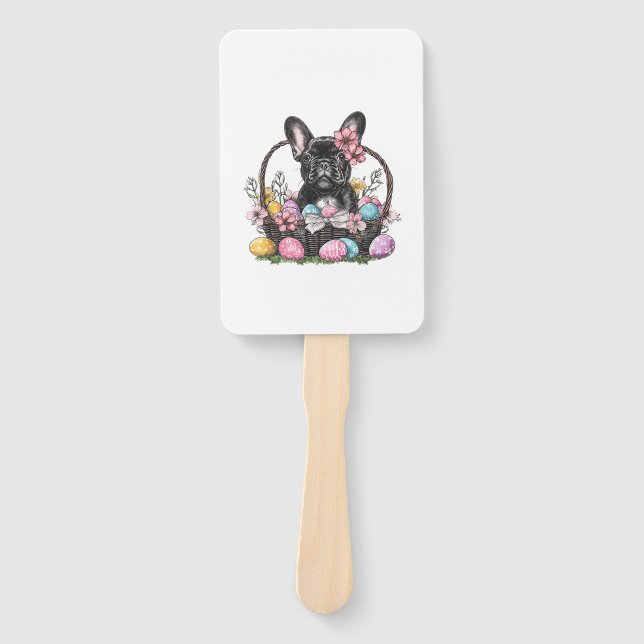 Éventail Frenchie Dog Easter Frenchie Dog Eggs Artwork T-Sh (Devant)