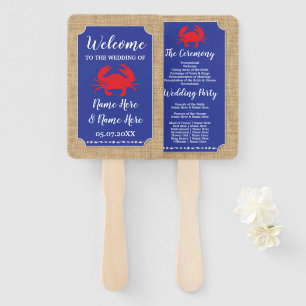 Éventail Fruits de mer Crab Boil Beach Programme de mariage