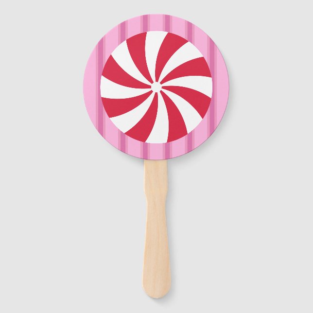 Éventail Fun et Fancy rose Noël Peppermenthe bonbon (Devant)