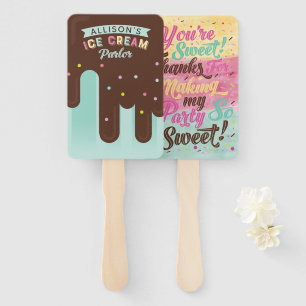 Éventail Fun Ice Cream Turquoise Popsicate Treat Birthday P