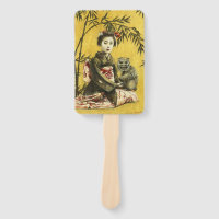 Geisha Japonais vintage Et Ventilateur À Main Démo