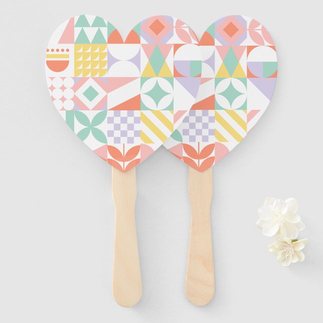 Éventail géométrique n° 32 (Devant et derrière)