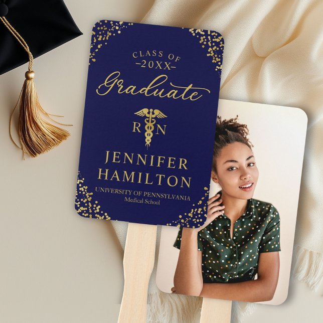 Éventail Gold Blue Photo École Médicale de soins infirmiers (Créateur téléchargé)