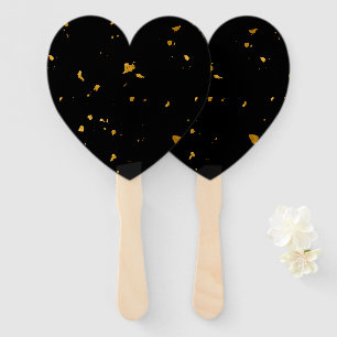 Éventail Gold Flakes Noir