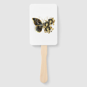 Éventail Gold flower Butterfly with Black Orchid