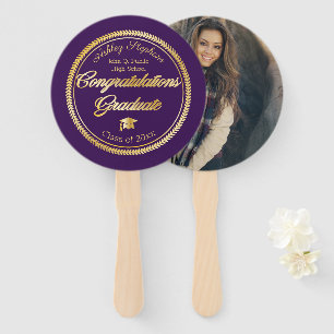 Éventail Gold Purple Graduation Classe photo de 2023
