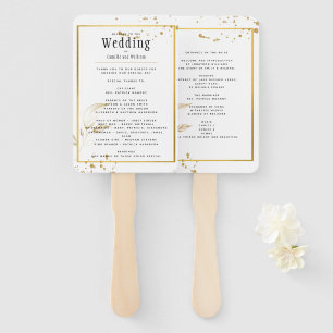 Éventail GOLD White Wedding Programme