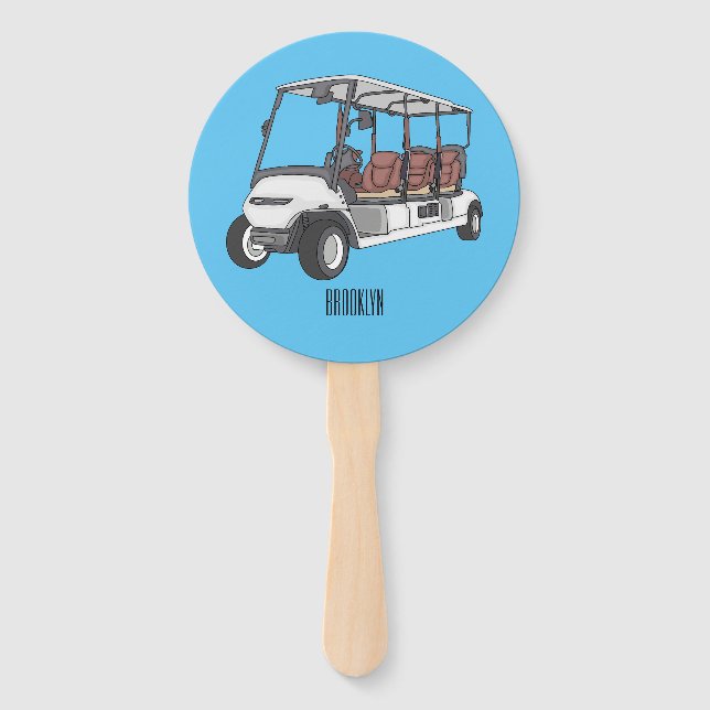 Éventail Golf cart / golf buggy cartoon illustration (Devant)