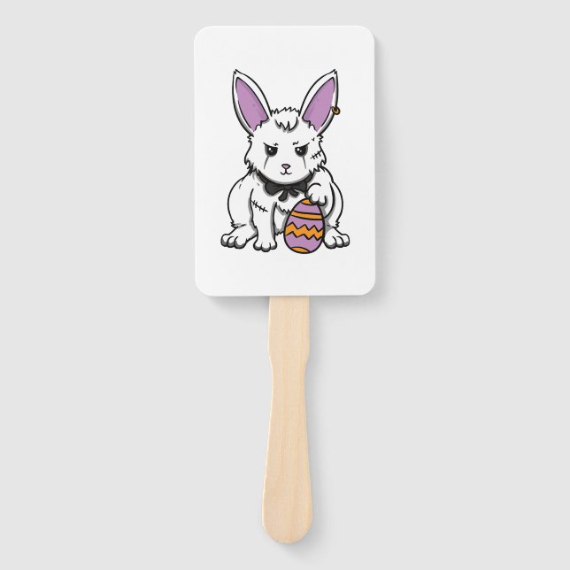 Éventail Gothique Lapin Gothique Bunny Gothique Emo de Pâqu (Devant)