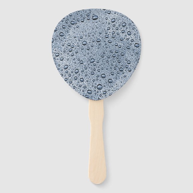 Éventail gouttelettes d'eau gris de métal (Devant)