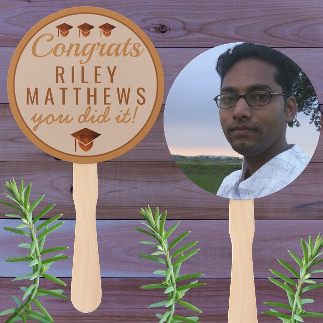 Éventail Graduation Cool en cuivre Félicitations Photo Asse (Créateur téléchargé)