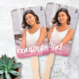 Éventail Graduation photo chic simple moderne gardien rose