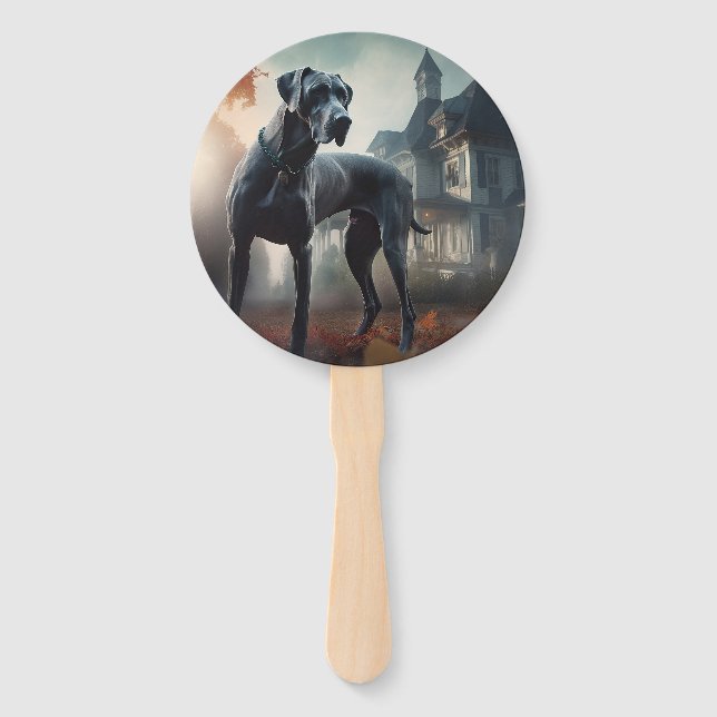 Éventail Grand Danois Halloween Épouvantable (Devant)