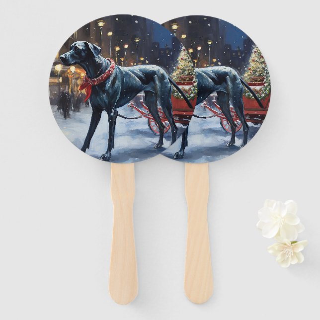 Éventail Grande Danse période de fêtes de Noël (Devant et derrière)
