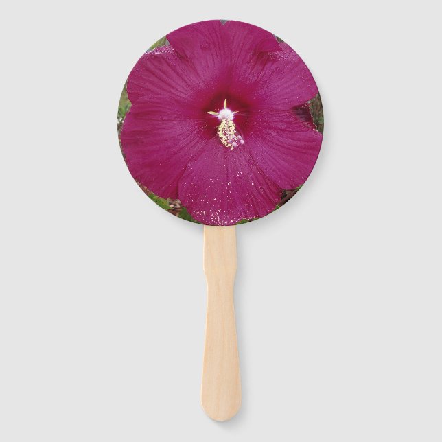 Éventail grande fleur hibiscus rouge foncé (Devant)