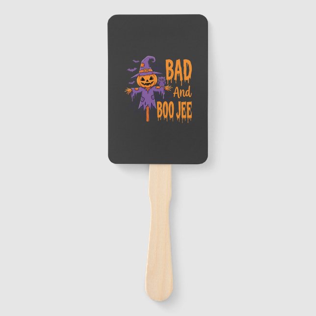 Éventail Graphisme d'épouvantail Halloween Bad And Boo Jee (Devant)