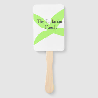 Éventail Green leaf abstract pastel family name retro boho