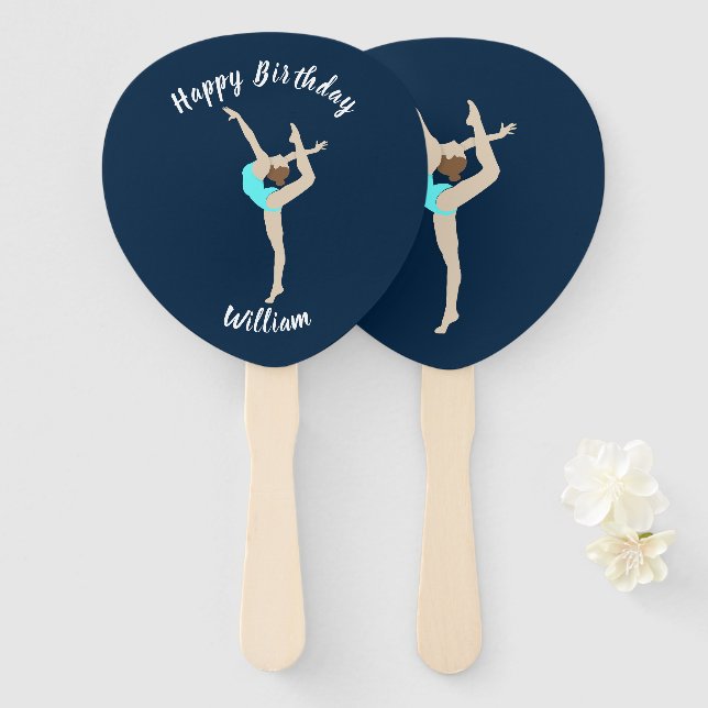 Éventail Gymnaste féminine (Devant et derrière)