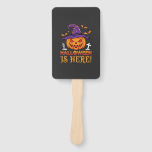 Éventail Halloween Est Là Sorcière Citrouille Vecteur
