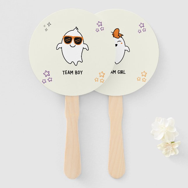 Éventail Halloween Fantôme Sexe Révéler Ventilateur de vote (Devant et derrière)