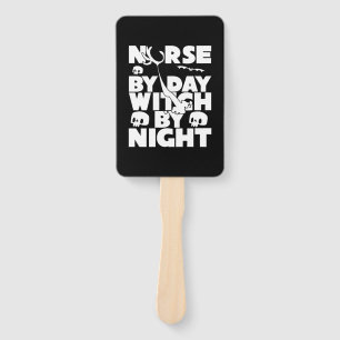 Éventail Halloween Nurse By Day Witch By Nights