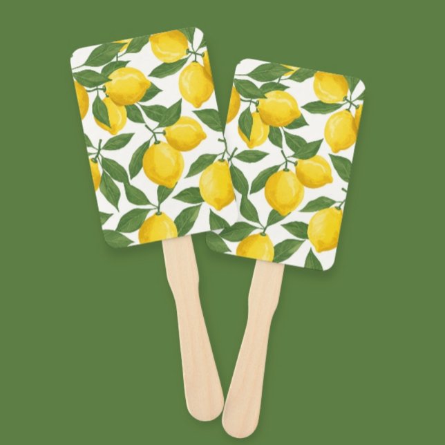 Éventail  Hand Fan with Lemon Print - Fresh & Vibrant Desig (Créateur téléchargé)