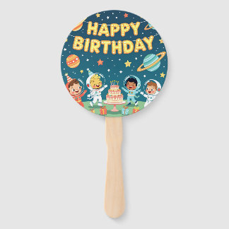 Éventail Happy birthday space theme