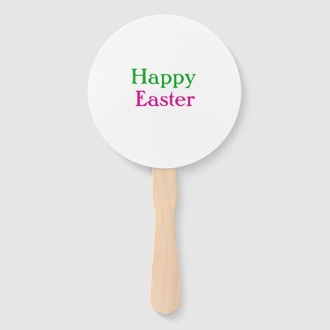 Éventail Happy easter boho vert rose enfants ajouter nom ti (Devant)