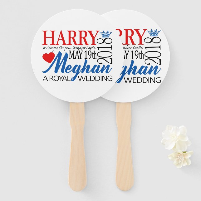Éventail Harry & Meghan Mariage, 19 mai 2018 (Devant et derrière)