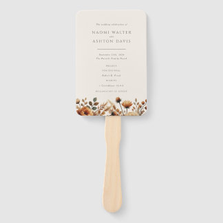 Éventail Hazelwood Fall Floral Wedding Programme