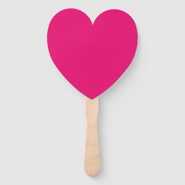 Éventail Hot Pink fuchsia heart hand fans (Devant)