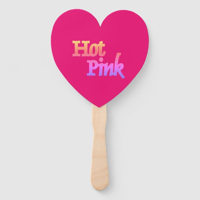 Éventail Hot Pink heart hand fans (Devant)
