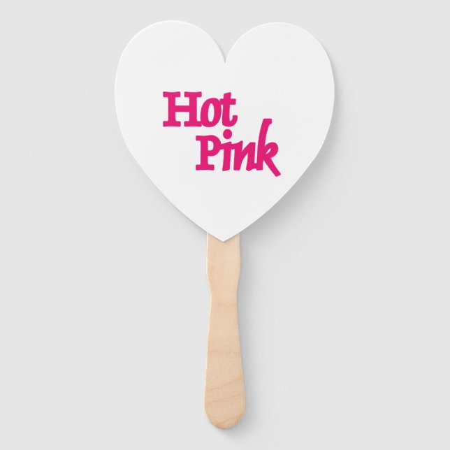 Éventail Hot Pink white heart hand fans (Devant)