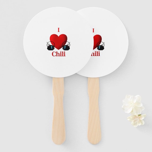 Éventail I Heart Chili (Devant et derrière)