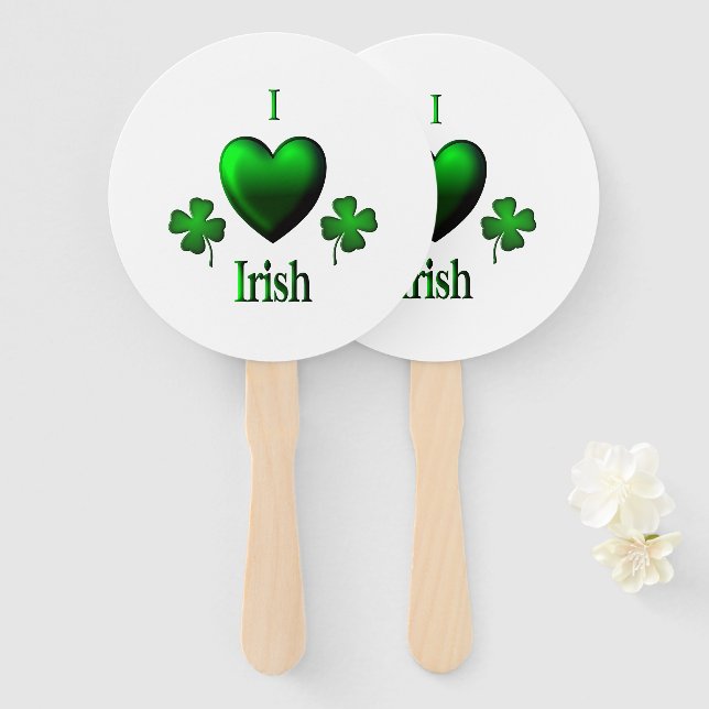 Éventail I Heart Irish (Devant et derrière)