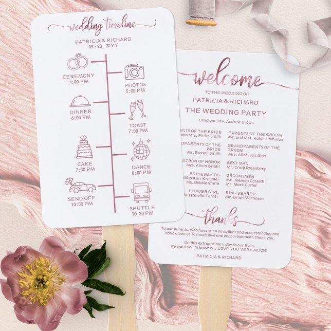 Éventail Icône d'itinéraire de mariage Programme de mariage (Créateur téléchargé)