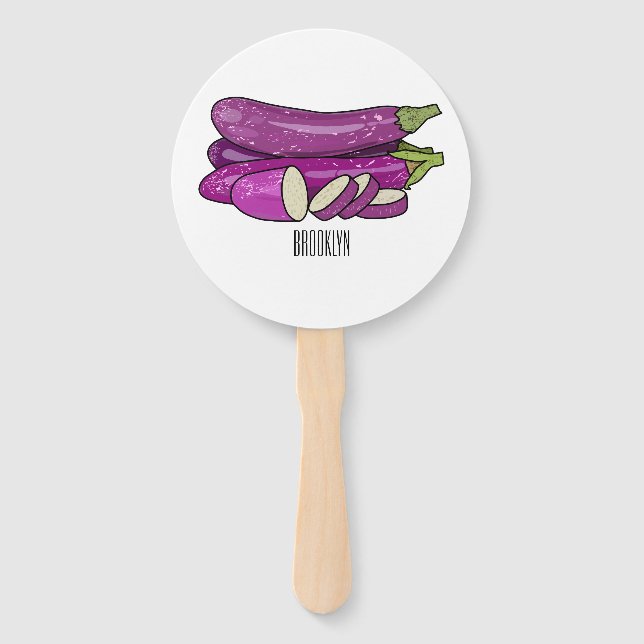 Éventail Illustration d'aubergine (Devant)