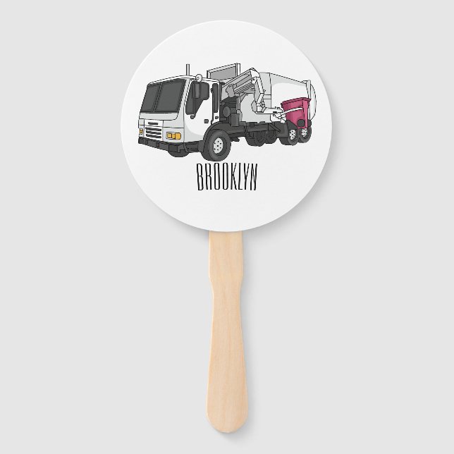 Éventail Illustration de camion à ordures (Devant)