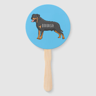 Éventail Illustration de chien Rottweiler