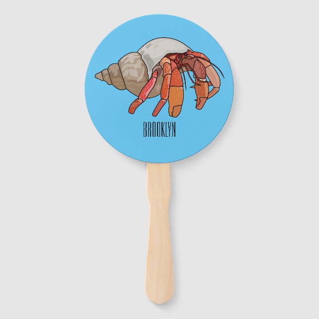 Éventail Illustration de crabe ermite (Devant)