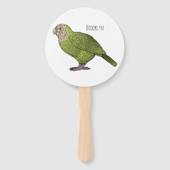 Éventail illustration de dessin animé de kakapo (Devant)