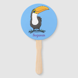 Éventail Illustration de dessin humoristique du toucan joye