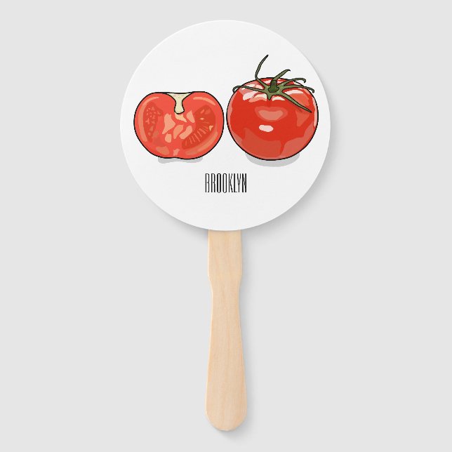 Éventail Illustration de dessin sur la tomate (Devant)