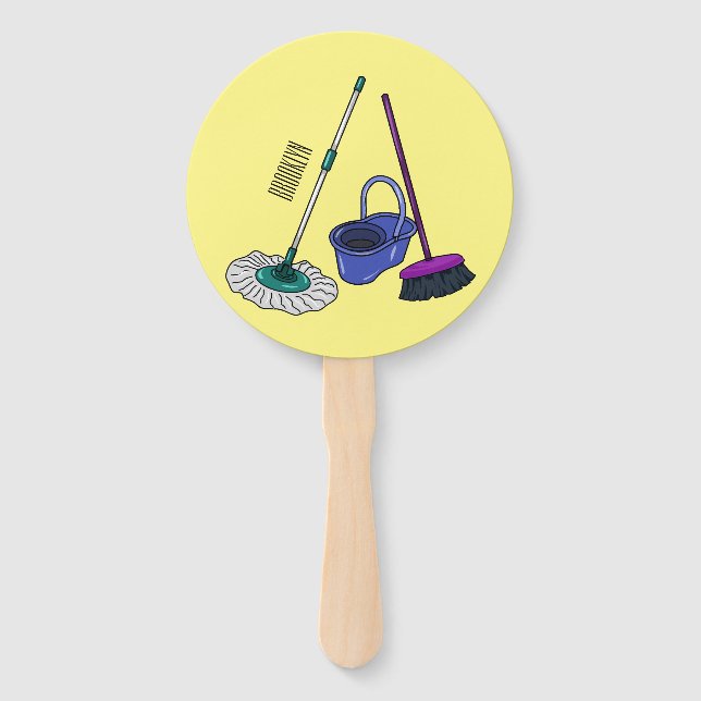 Éventail Illustration de la bande dessinée Broom & mop (Devant)