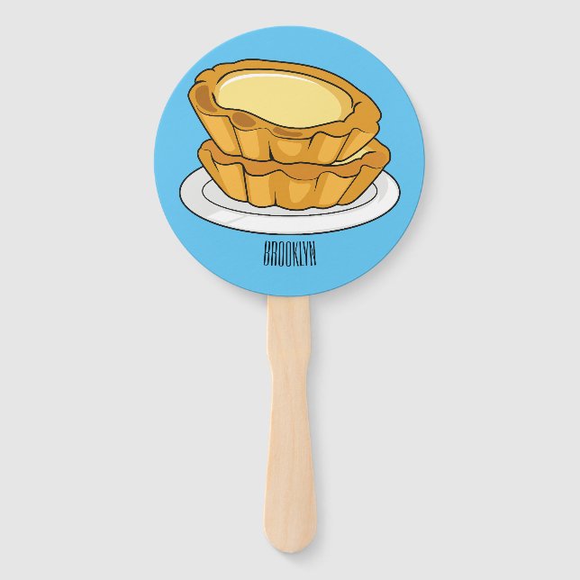 Éventail Illustration de la tarte à l'oeuf (Devant)