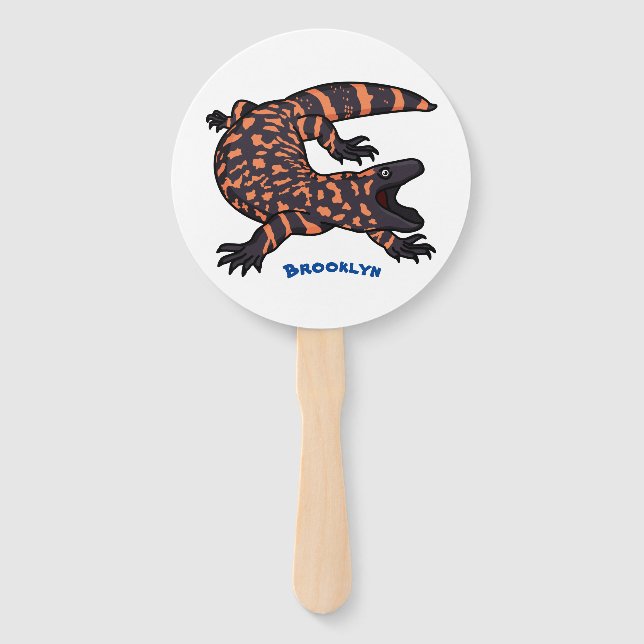 Éventail Illustration de lézard géant affamé (Devant)